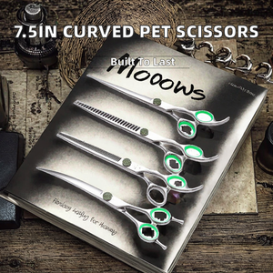 Tijeras Veterinarias de Acero Inoxidable Curvas de 7.5 Pulgadas con Forma de Pintura para Peluquería Canina - Product Image 2