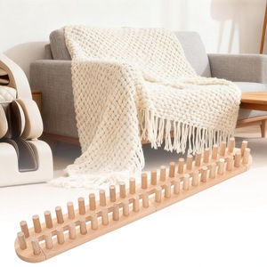 Wooden Hand Knitting Blanket <b>Weaving</b> Board Solid Wood Yarn <b>Loom</b> For Crafting Soft Blankets Home Decor Gift - Product Image 2
