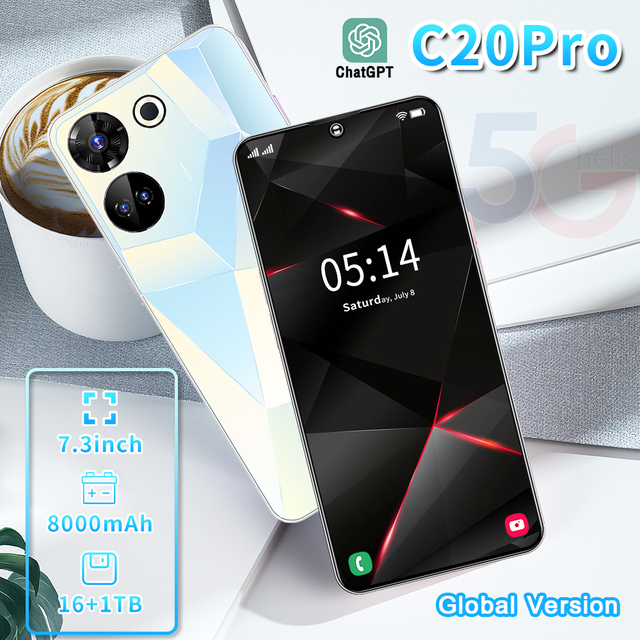 C20 Pro Original Quality Android Smartphone Real 4G CDMA 7.3 Inch Screen Multi-Language OS