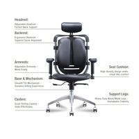 Chaise de bureau pivotante ergonomique en cuir PU avec fonctions réglables, design moderne pour le bureau à domicile et les espaces commerciaux