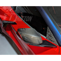 Coques de rétroviseurs latéraux en fibre de carbone sèche style Drifton Fins à ajouter pour Chevrolet Corvette C8 Stingray Z51 & E-Ray & Z06 Z07 2020-2026