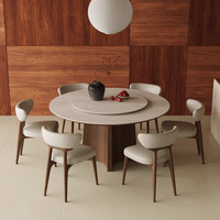Moderne Simple Haut de Gamme Français Rétro Style Bois Massif Rock Plate Platine Table À Manger Confortable Chaises Meubles