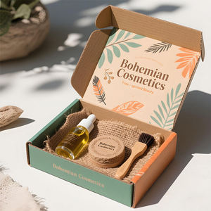 Boîte d'expédition en carton ondulé personnalisée avec design gratuit, rose, pliable, pour cosmétiques - Product Image 1