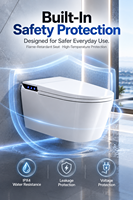 WC intelligent à fermeture automatique, bidet mural, siège chauffant, séchoir à air chaud, nouveau design, céramique, pour bâtiment commercial