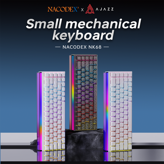 Ajazz NK68 Wired Mechanical Gaming Keyboard RGB Backlit Ergonomic Keycaps English Layout for PC Laptop Gamers