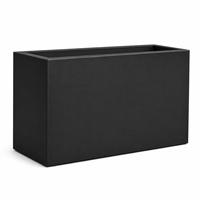 Pot & Planter Taman Hitam dari Logam, Pot Bunga Besar untuk Luar Ruangan, Ukuran dan Warna Dapat Disesuaikan dari Pabrik