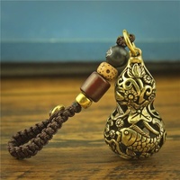 Porte-clés en laiton pur style Asie du Sud-Est, pendentif gourde porte-bonheur pour hommes et femmes, porte-clés de voiture, petit cadeau créatif