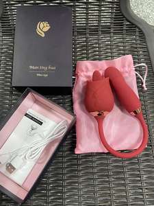 Sex Toys vibratore rosa Dildo -mooligirl vibratore a forma di rosa 4 in 1 con ricarica magnetica <span class=keywords><strong>Twin</strong></span> Rose vibratore - Product Image 6