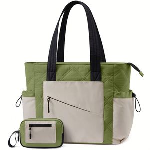 Hot Sale Shopping Bag Puffer Casual Shoulder Bag with Cup Holder and Laptop Compartment for Travel Work Gym Handbags - Product Image 3