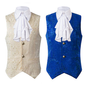 Gilet de costume pour <span class=keywords><strong>homme</strong></span>, style Renaissance, cosplay médiéval, pirate, vintage, victorien, steampunk, jacquard, motif hirondelle, <span class=keywords><strong>noble</strong></span>, blazer - Product Image 4
