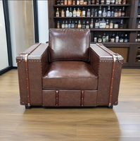 Ensemble canapé sectionnel de luxe 2 places en cuir véritable pour la maison, hôtel, matériau de remplissage en éponge en cuir véritable, design de luxe