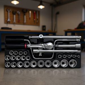 Kit d'outils 519/607CEB, jeu de douilles 1/4, 3/8, 1/2 pouce avec cliquet et rallonges pour réparation automobile - Product Image 3