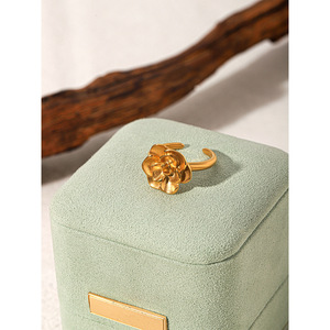 Vintage French Flower Open <b>Ring</b> for Women, High-grade INS Aesthetic Stainless Steel Adjustable Titanium Steel Finger <b>Ring</b> Daily - Product Image 3