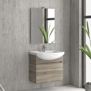 BN-65B Kamalu 65cm mobile bagno da parete con cassetto scorrevole stile classico resistente all'acqua da pavimento Vanity per alberghi - Product Image 4