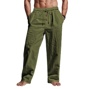 Pantaloni Sportivi Casual da <span class=keywords><strong>Uomo</strong></span> Personalizzabili con Logo, a Vita Alta, Dritti, Traspiranti, Eco-Friendly, ad Asciugatura Rapida, <span class=keywords><strong>in</strong></span> <span class=keywords><strong>Lino</strong></span>, Vestibilità Ampia, per Primavera Estate - Product Image 5