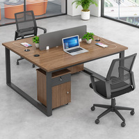 Postazione di Lavoro Modulare Personalizzabile per 2-6 Persone, Scrivania da Ufficio Moderna e Industriale con Armadietto di Grande Capacità per Uffici Open Space