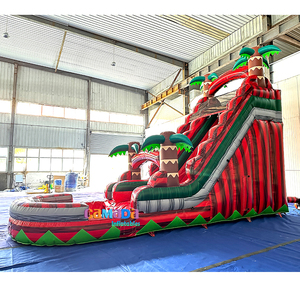 Tobogán acuático <span class=keywords><strong>de</strong></span> verano superventas, tobogán acuático inflable rojo <span class=keywords><strong>de</strong></span> mármol Tropical <span class=keywords><strong>de</strong></span> palmera, <span class=keywords><strong>deslizador</strong></span> húmedo <span class=keywords><strong>de</strong></span> 18 pies, 20 pies y 22 pies con piscina grande - Product Image 4
