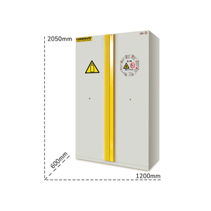 Carvel 1200x600x2050mm monoblock cabinet for compressed <b>gas</b> <b>cylinders</b> with 2 solid doors - Product Image 3