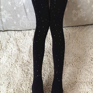 Women Thin Transparent Black Thigh High Stockings Solid Color Cotton Footed Socks For Summer JK Style - Product Image 3