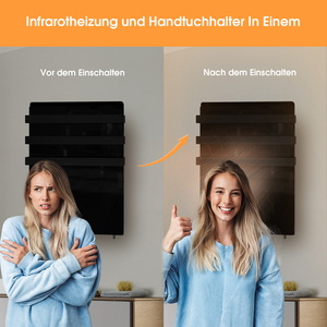 Calentador de Baño Inteligente de Grafeno Infrarrojo con Toallero Calefactado, Vidrio Templado, Control Táctil WiFi, IPX4 - Product Image 5