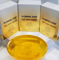Savon de beauté éclatant en or 24 carats personnalisé en gros, avec ingrédients miel et curcuma
