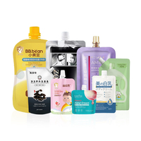 Emballage de liquide en plastique imprimé personnalisé pochette de boisson debout en papier d'aluminium recharge de bec presser le sac de poche de bec d'eau de jus alimentaire