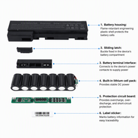 Batterie rechargeable pour ordinateur portable 11.1V 5200mAh 6 cellules Li-ion amovible pour HP EliteBook 8460p 8560p