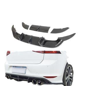 Labio difusor de parachoques trasero de fibra de carbono para <span class=keywords><strong>Volkswagen</strong></span> VW <span class=keywords><strong>GOLF</strong></span> 7 <span class=keywords><strong>VII</strong></span> MK7 R <span class=keywords><strong>2014</strong></span> - 2017 - Product Image 2