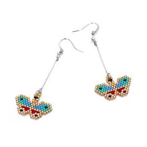 ต่างหูจี้รูป<span class=keywords><strong>ผีเสื้อ</strong></span>ขอบทองคลาสสิกและน่ารัก ต่างหูจี้ลูกปัดมิยูกิถักมือ ขายตรงจากโรงงาน - Product Image 3