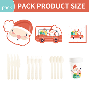 DAMAI Santa Claus and Christmas Carol-themed Disposable Paper Plates, Cups and Napkins for Christmas Parties Events - Product Image 6