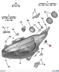 Gruppo faro anteriore e proiettore adatti per Peugeot <span class=keywords><strong>208</strong></span> (modelli 2012-2015) 9802221280 9802221880 - Product Image 2