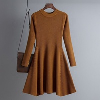 Robe pull en tricot à col rond à manches longues, décontractée et élégante, sur mesure