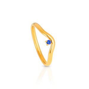 Chris April 316L Stainless Steel Gold Plated Zircon Stone Fine Arrow V-Shape Finger Rings for <strong>Women</strong> - Product Image 3