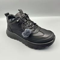 Chaussures d'hiver décontractées pour hommes en cuir véritable, bottes chaudes en laine avec doublure en polaire, bottes de neige épaisses et antidérapantes