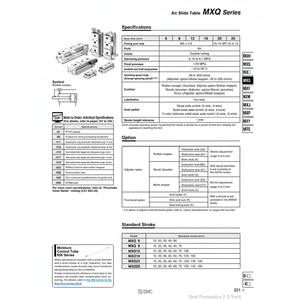 โต๊ะสไลด์ลม SMC MXQ20L-150ชิ้นส่วนอุตสาหกรรม - Product Image 1