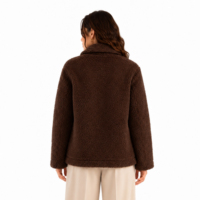 Abrigo de invierno extragrande de piel sintética para mujer, manga larga, ajuste holgado, ropa exterior personalizada, OEM ODM al por mayor