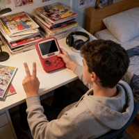 Nouvelle console de jeu rétro design PS1 PS2 PS3 Console de jeu portable pour la maison - ABS 4K HD 20000 jeux Rechargeable Vintage