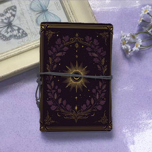 Beau cahier A6 fait à la main cadeau chaud pour les lois adapté aux plans et recettes de réunion de famille avec Sun Moon Stars Lea - Product Image 2