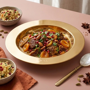 <span class=keywords><strong>Assiette</strong></span> <span class=keywords><strong>creuse</strong></span> à large bord en acier inoxydable plaqué, idéale pour steak, soupe, salade, hôtel, restaurant, décoration de table à manger à la maison - Product Image 1