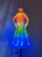 Combinaison courte à plumes lumineuses LED pour femmes, combinaison à plumes colorées RGB, tenue de festival rave, costume pour le carnaval