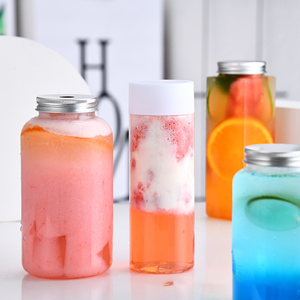 Bán buôn <span class=keywords><strong>300ml</strong></span>/500ml/600ml xách tay rỗng đồ uống bao bì nhựa chai nước trái cây với cap - Product Image 4