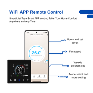 वाई-फाई रिमोट कंट्रोल थर्मोस्टैट के साथ 3 फैन स्पीड साप्ताहिक प्रोग्रामेबल थर्मोस्टेट के लिए 3 फैन स्पीड साप्ताहिक प्रोग्राम योग्य थर्मोस्टेट - Product Image 2
