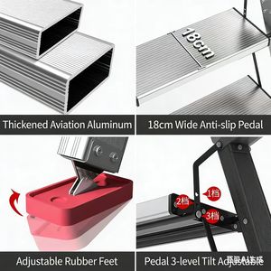 铝合金伸缩梯：多用途可折叠阁楼梯，带扶手 - Product Image 5