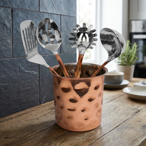 Porte-outil de cuisine en acier inoxydable martelé coloré, porte-couverts, ustensiles de cuisine, fourchette, cuillère, porte-couteaux - Product Image 1