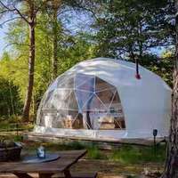 Dôme géodésique extérieur avec plateforme, taille personnalisée, quatre saisons, pour sites de glamping, resorts et événements, à vendre