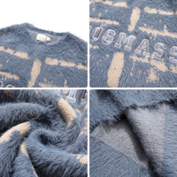 Individueller Winter Freizeithemd Rundhalsausschnitt Langarm Mink Kunstpelz Flauschiger Pullover Herren Mohair Strickpullover