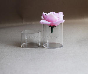 Mini vases à fleurs cylindriques ronds en <span class=keywords><strong>tube</strong></span>, logo personnalisé, décoration de mariage, vases à fleurs en verre acrylique transparent fin - Product Image 3