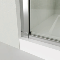 Porte de douche en verre trempé de qualité supérieure avec cadre en aluminium et charnières