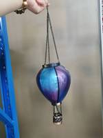 Lanterne solaire décorative de jardin en forme de montgolfière à flamme vacillante suspendue