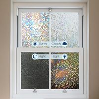 ORON DECO Mosaik-Glasfolie für Tür und Fenster, 3D-Dekorative Fensterfolie für Privatsphäre, Dekoratives Klebepapier & Folie